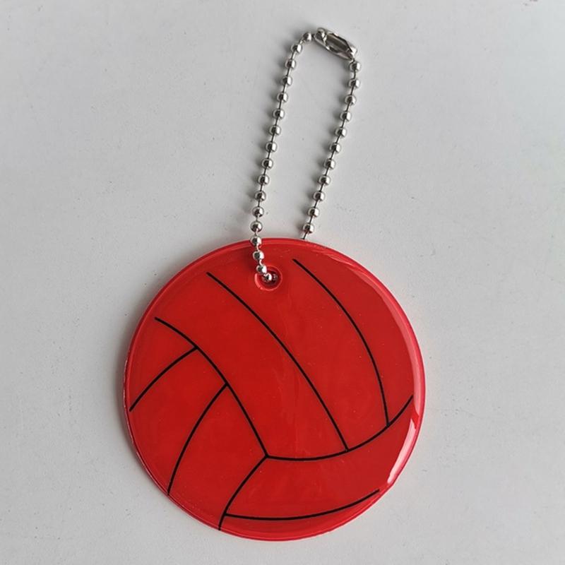 5Pcs Keychain Reflector Pendant Keyring Safety Reflector with Chain for Backpack