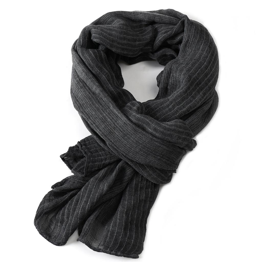 Solid Color Cotton Linen Men Scarves Autumn Winter Warm Men'S Neckerchief Short Tassel Bufanda Male Accessories Pashmina Shawl