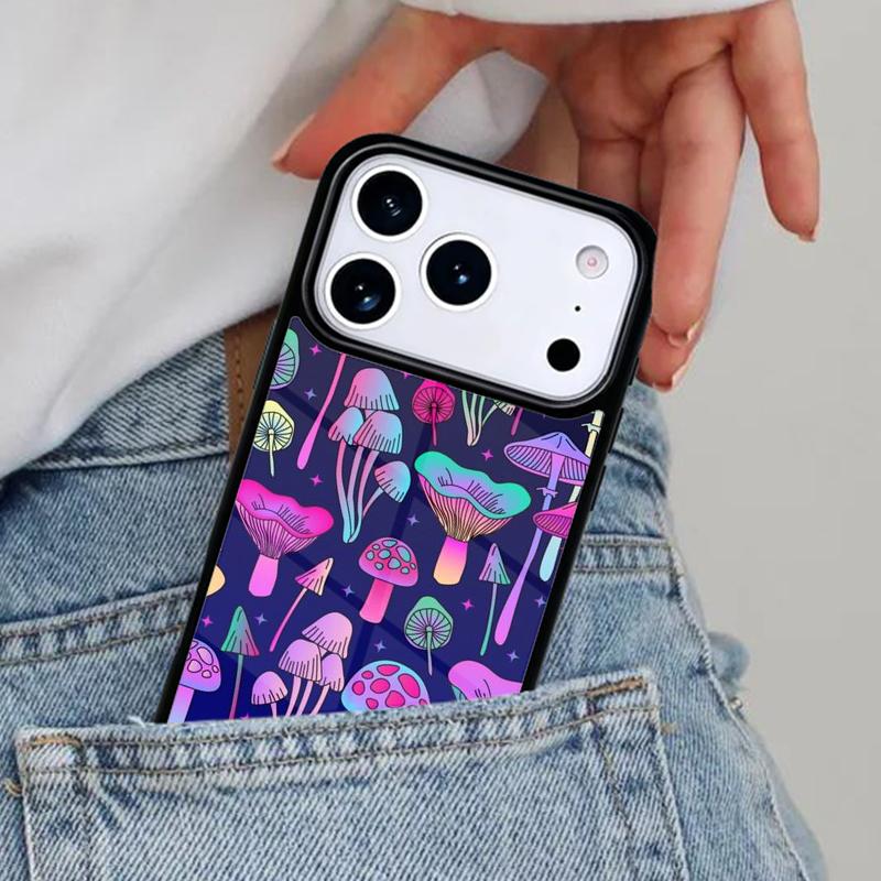 Trippy Psychedelic Mushrooms Collage Phone Case for iPhone 17ProMax 12 13 14 15 16e 17 Pro Max Plus Air Cover