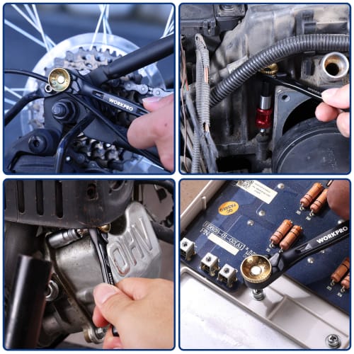 WORKPRO 34-Piece Socket Wrench Set, Driver Set, Bit Ratchet Set, 6.35mm Drive, Mini Ratchet Wrench, Dual-Purpose Ratchet Handle, Extension Bit Holder,