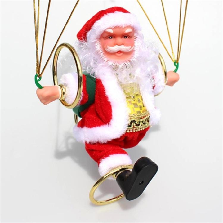 Christmas Ornaments Electric Toy Parachute Santa Clause Tumbling Dancing Decor