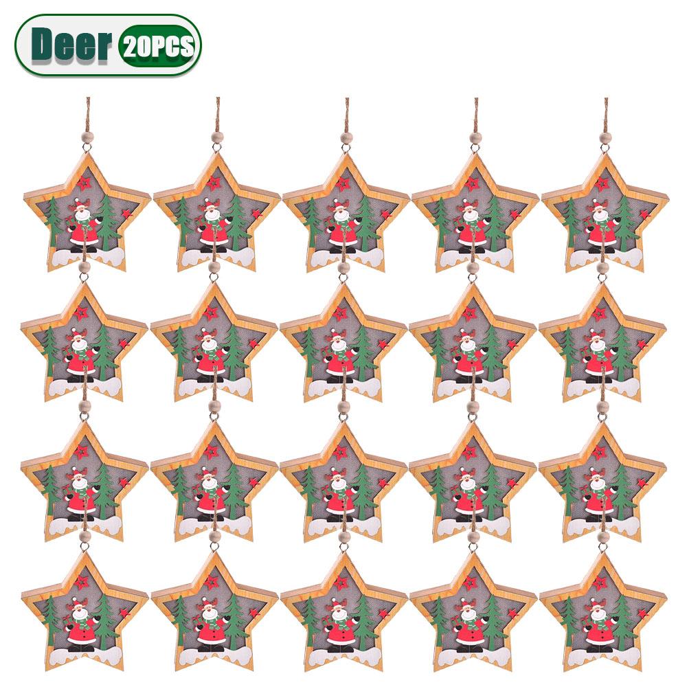 1-30PCS New Christmas Decorations LED Luminous Christmas Tree Pendant  Old Man Snowman Deer Night Light Ornament Pendant