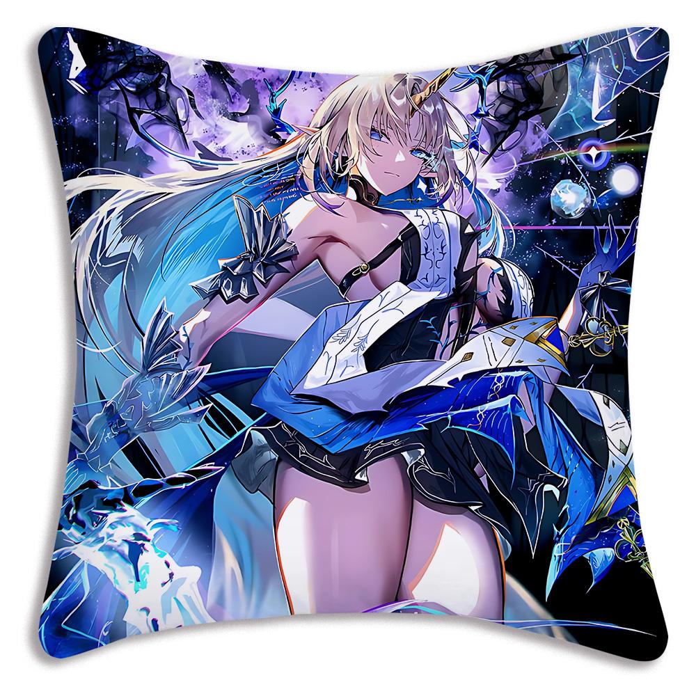 Game Wutherings W-Waves Pillow Covers Cartoon Sofa Decorative Home Double-sided Printing Short Plush Cute Cushion Cover