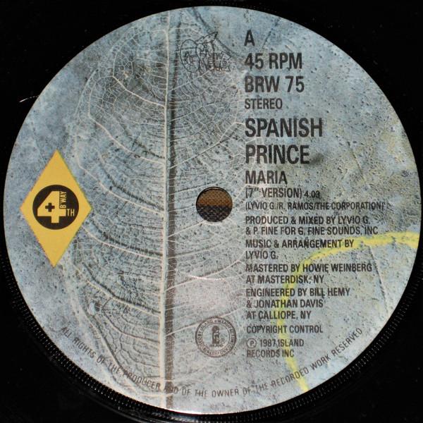 

7inch Record SPANISH PRINCE Maria Dance Everybody Dance BRW75 4th Broadway 1987 UK Rap HipHopRB Used