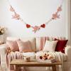2026 New Red Pink Heart Felt Flower Garland Banner Hanging Decoration Valentine’s Day Wedding Proposal Party Decoration