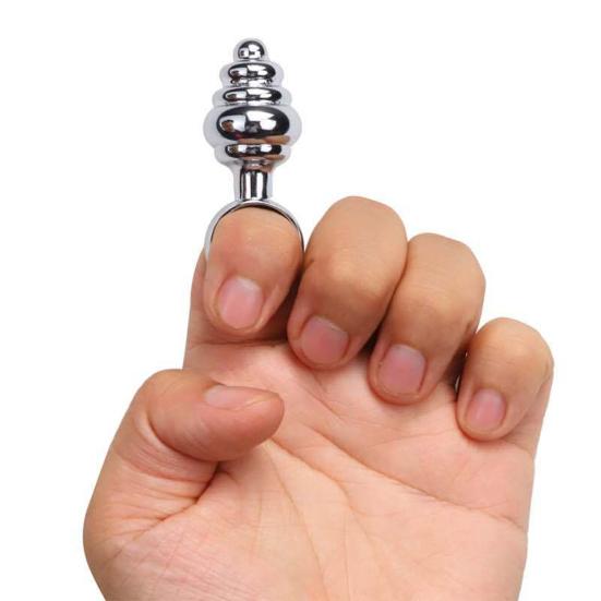 Mini Anal Stopper Stainless Steel Butt Stopper with Pull Ring for Beginners Small Metal Anal Training Sex Toy for Adult Men Women