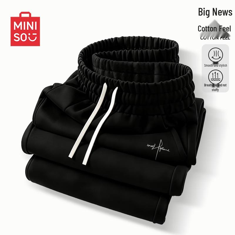 MINISO Men s Letter Print Straight-Leg Sweatpants XL