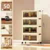 40-60cm Wide Transparent Foldable Double Door Floor Storage Cabinet with Multiple Layers