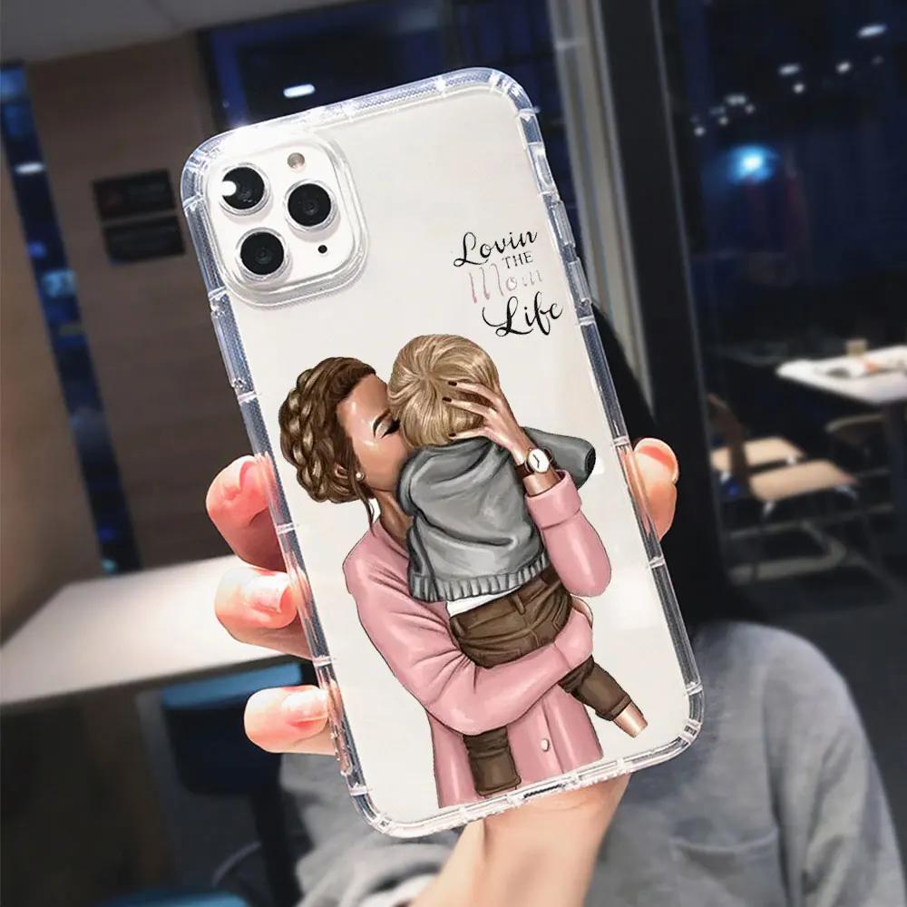 

Clear Phone Case for IPhone 15 14 13 12 11 Pro Max XS MAX XR X Mini 7 8 14Plus SE2 Super Mom Girl Dad Son Baby Queen Cover Funda iPhone XS Max