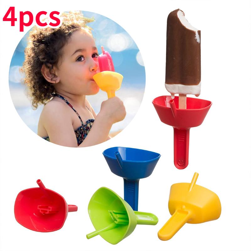 Drip-Proof Popsicle Rack Free Frozen Treats Rack Popsicle Holder with Straw For Kids Ice Cream Summer 4pcs