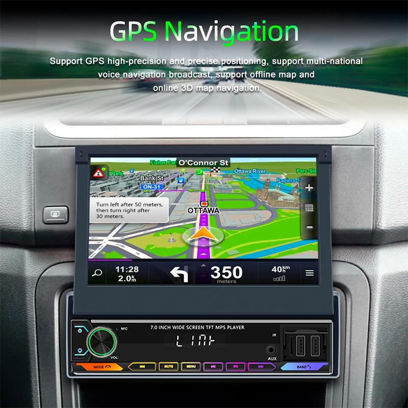 7 Inch Multimedia Car radio Car Navigation Wireless Carplay Android Auto For Retractable Touch Screen Car intelligent syste