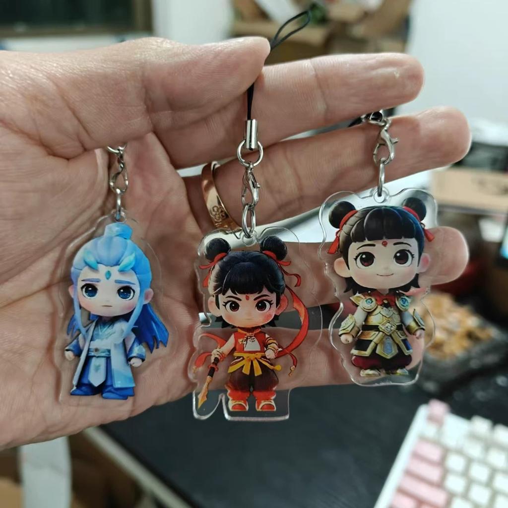 Nezha 2 Devil Children Haunted Sea Lotus Root Cake CP Phone Chain Pendant Cartoon Anime Bag Charms