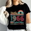 Stylish Women TShirts Casual Summer Fashion Top Vintage 1966 Ltd Edition Original Parts 60 Years My Birthday Print Womens Tees