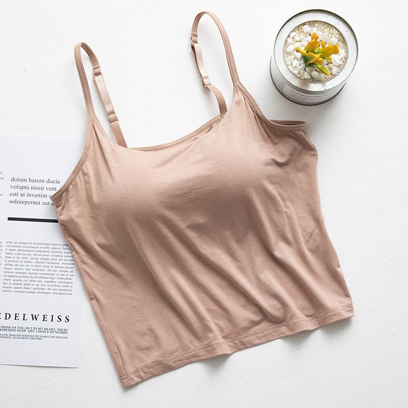 Women's Wear with Breast Pad Cup One Body Yoga Exercise Base Short Halter Vest Top