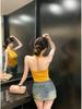 Spicy Girl Sleeveless Draped Halter Red Tank Top - Women's Slim Fit, Flattering & Versatile Summer Style