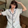Cartoon Japanese Lines Puppy Pajamas Summer Short Sleeves Shorts Cloud Cotton New Girls Dormitory Loungewear Set
