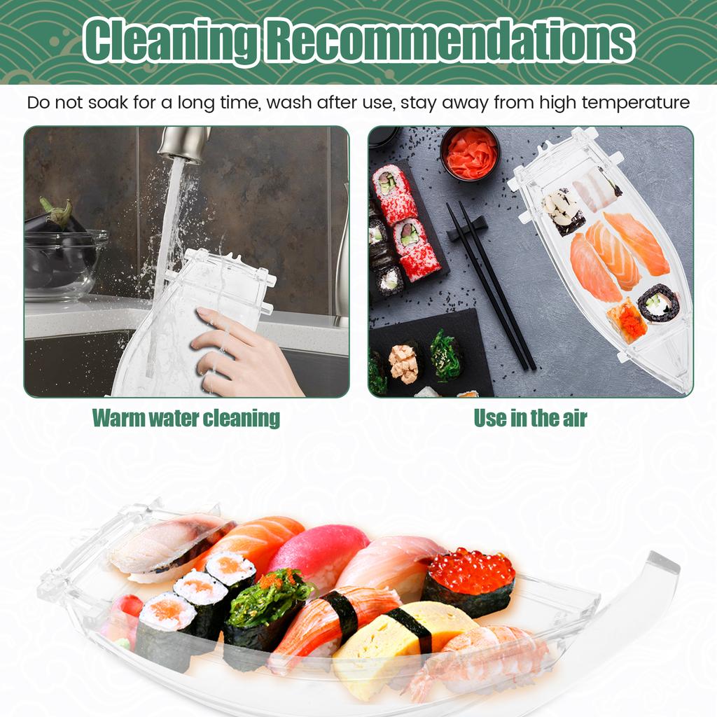 Sushi Serviertablett Wiederverwendbares Plastik Sushi Boot Servierplatte Japanischer Stil Sushi Tablett Dekorativ für Zuhause Küche Restaurant