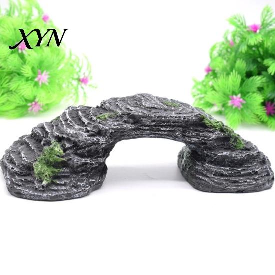 Turtle Tank Decoration Basking Platform, Rock Look Resin Baby Tortoise Climbing Ramp, Solid Platform Arched Reptiles Dock Resting Terrace for