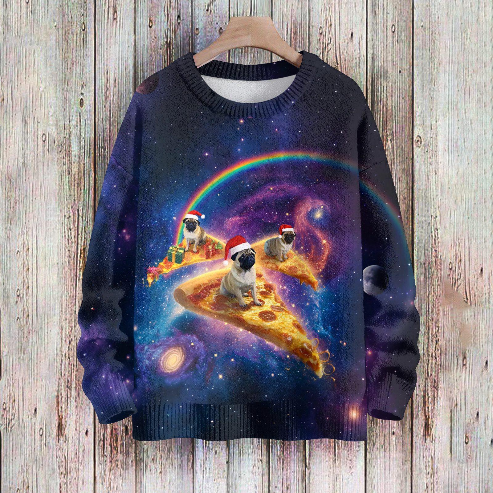 

Рождественские толстовки для женщин Вязаный свитер Милая рубашка Осенний свитер с круглым вырезом Топы XXXL синий