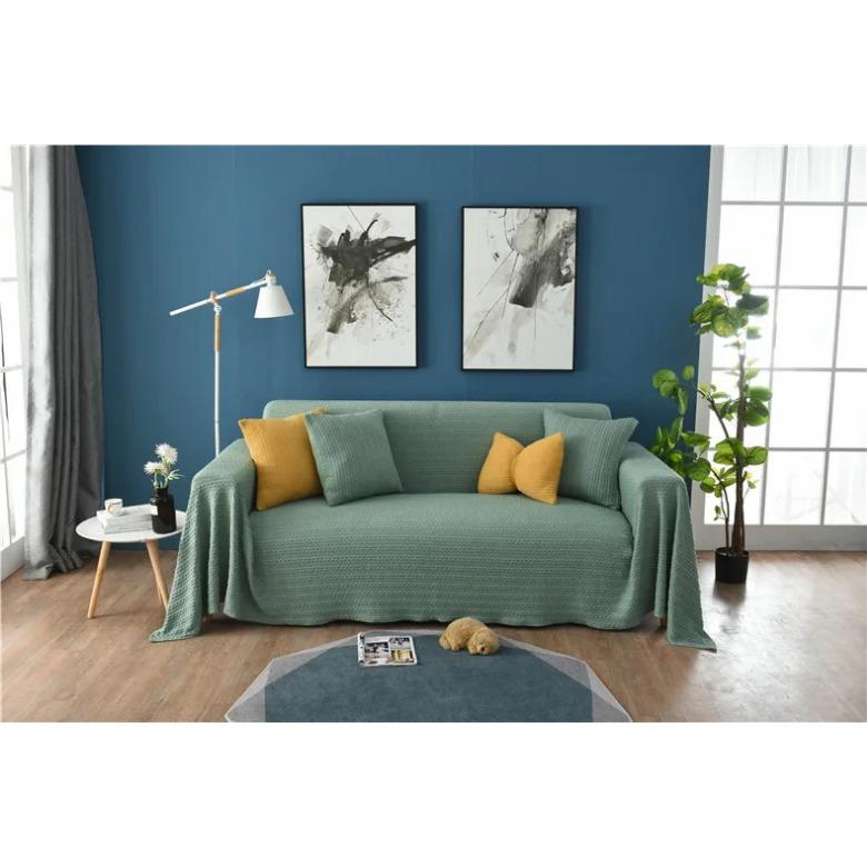 Solid Sofa Cover for Living Room Green Yellow Pink Blue Sofa Towel Luxury Blanket Couch Cover Sofas Covers Universal