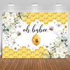 Oh Baby Sweet Bee Floral Backdrop Ggender Reveal Party Photography Background Birthday Pary Baby Shower Decor Banner Booth Props