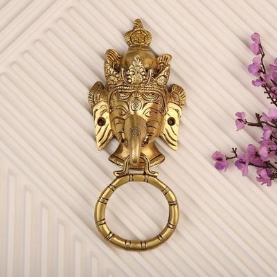 Dörrknackare Elefant i Mässing för Ytterdörr | Antik Finish | | Elegant Hementrédekor | Hållbar & Stilfull Ytterdörraccessoar (2) | Förpackning med 1