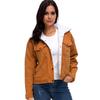 Women Winter Coat Thick Faux Fur Lined Parka Corduroy Bomber Jacket Cute Outwear Jackets