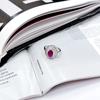 Silver Ring with Natural Ruby 2.03ct, Cubic Zirconia, Weight of the Product 4.22 G (2165125)