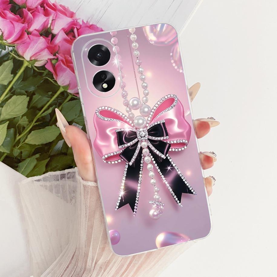 For OPPO A18 A38 4G Case CPH2579 CPH2591 Shockproof Cover Popular Flower Bowknot Soft Silicone Fundas For OPPOA18 OPPOA38 Bumper