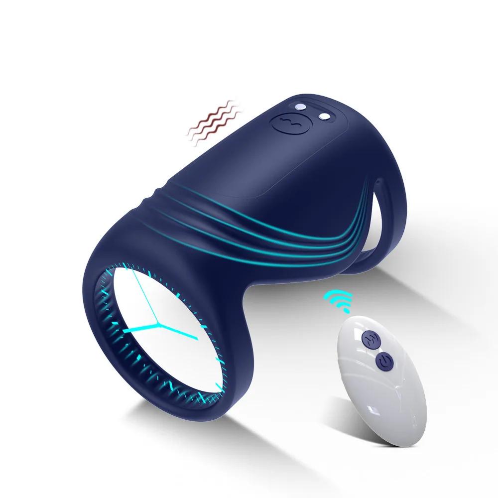 Wearable Sleeve for Penis Cock Ring Vibrator Sex Toys for Adults Vibrating Rings Penis Delay Trainer Stimulator Men Sexy Toys
