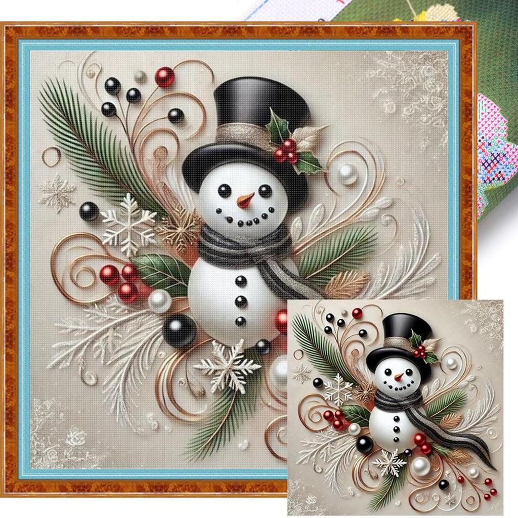 Cartoon Printed Cross Stitch Kit 40x40cm DIY 11CT Embroidery Craft Set Decor