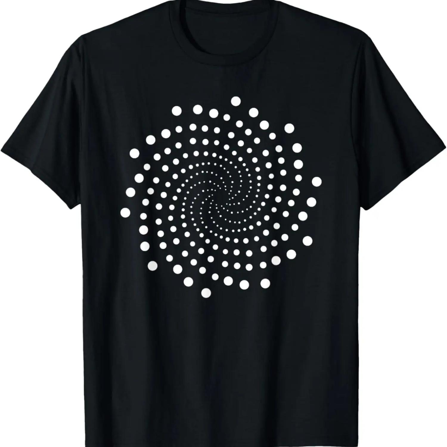 Radial Cicle Shape Abstract Dots Geometric Pattern Gift T-Shirt S чёрный