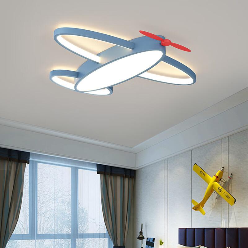 OEING Kids' Room Blue Airplane Ceiling Lamp