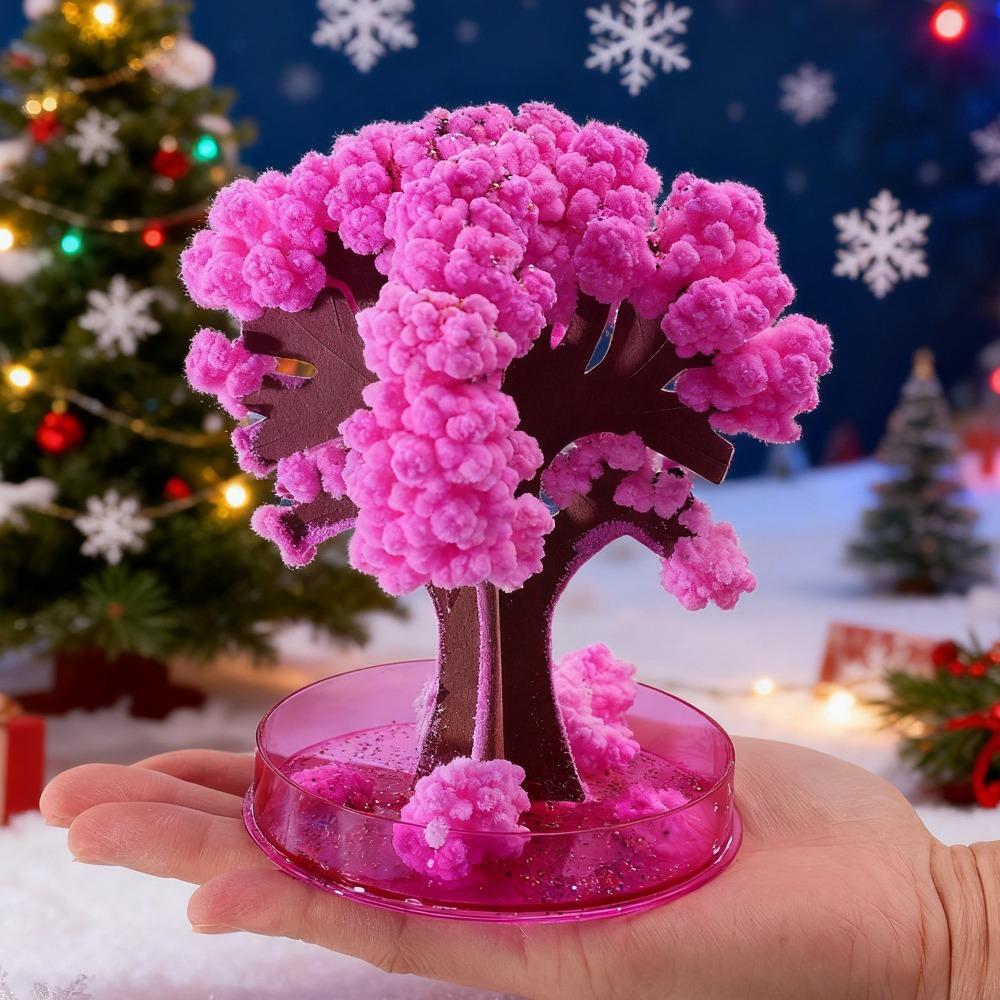 Magic Paper Sakura Crystal Trees DIY Flowering Cherrytree Novelty Toy Boys Girls Gift Christmas Home Xmas Tree Decor Ornament