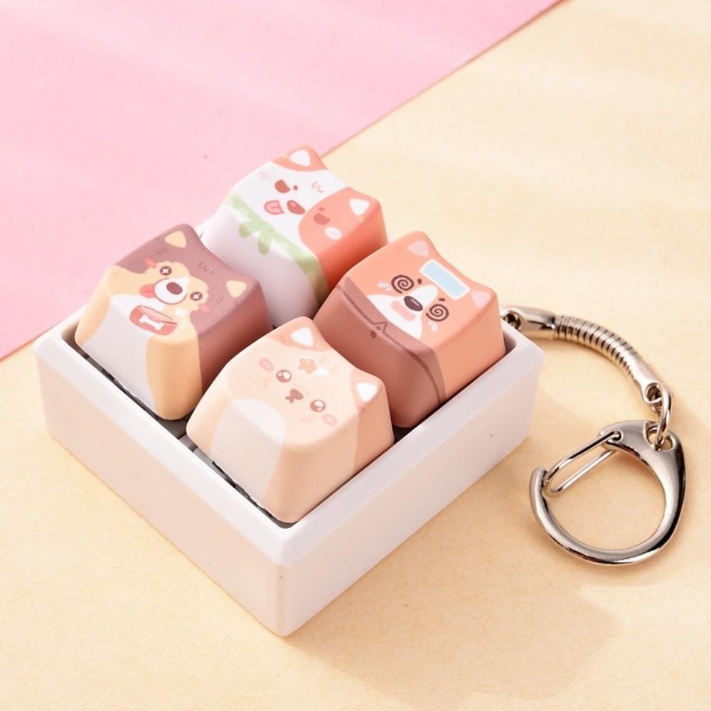 Kawaii Fidget Toy Keychain Relax Button Mechanical Keyboard Keying Puppy Fans