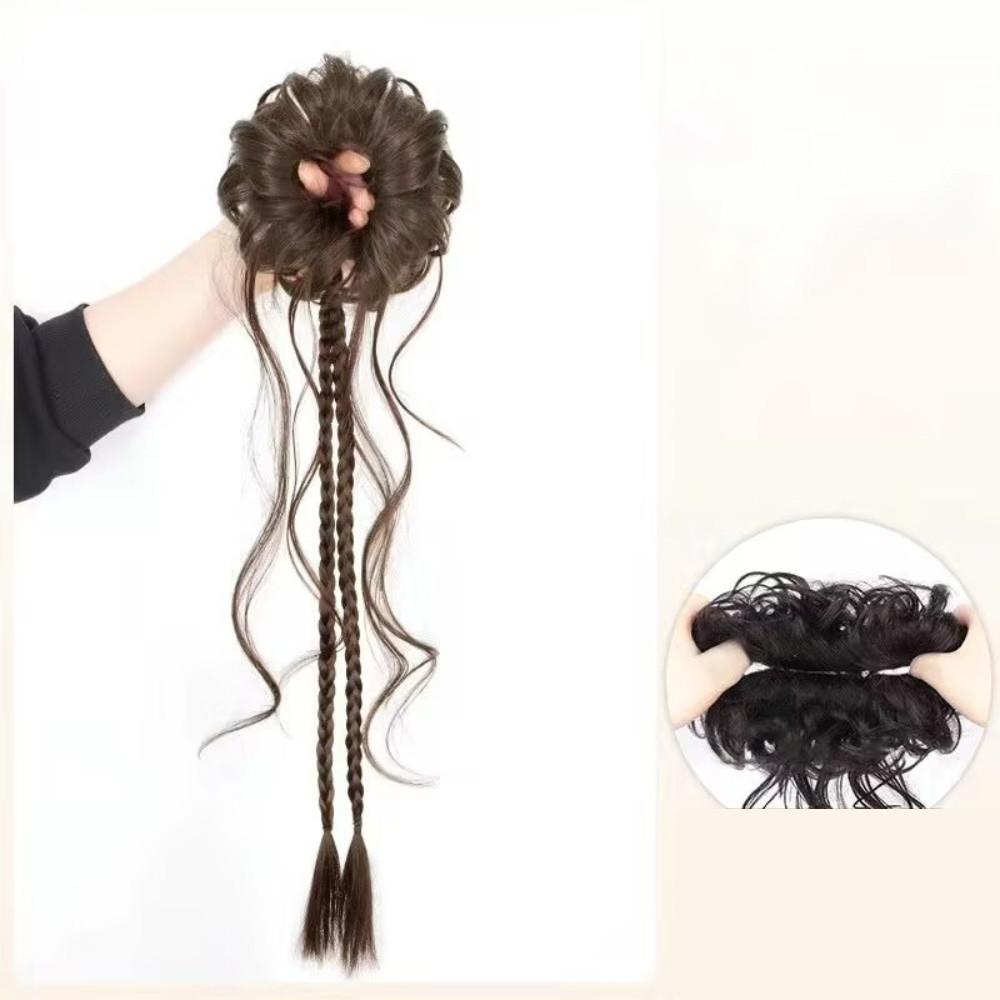 Нежный пучок цветов Синтетический парик в китайском стиле Нежный и элегантный пучок цветов Боксерская коса Женский парик