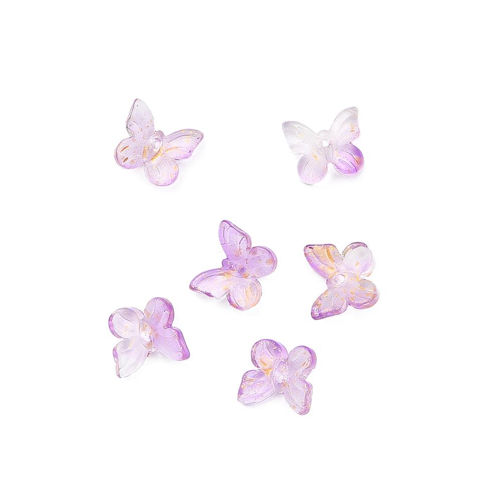 2000Pcs Butterfly Shape Beads Gradual Color Glass Beads For Jewelry Making