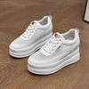 New Leather Little White Shoes Women's Inner Height Increase Women's Shoes Women's Thick-soled Muffin Shoes Casual Versatile and Thin