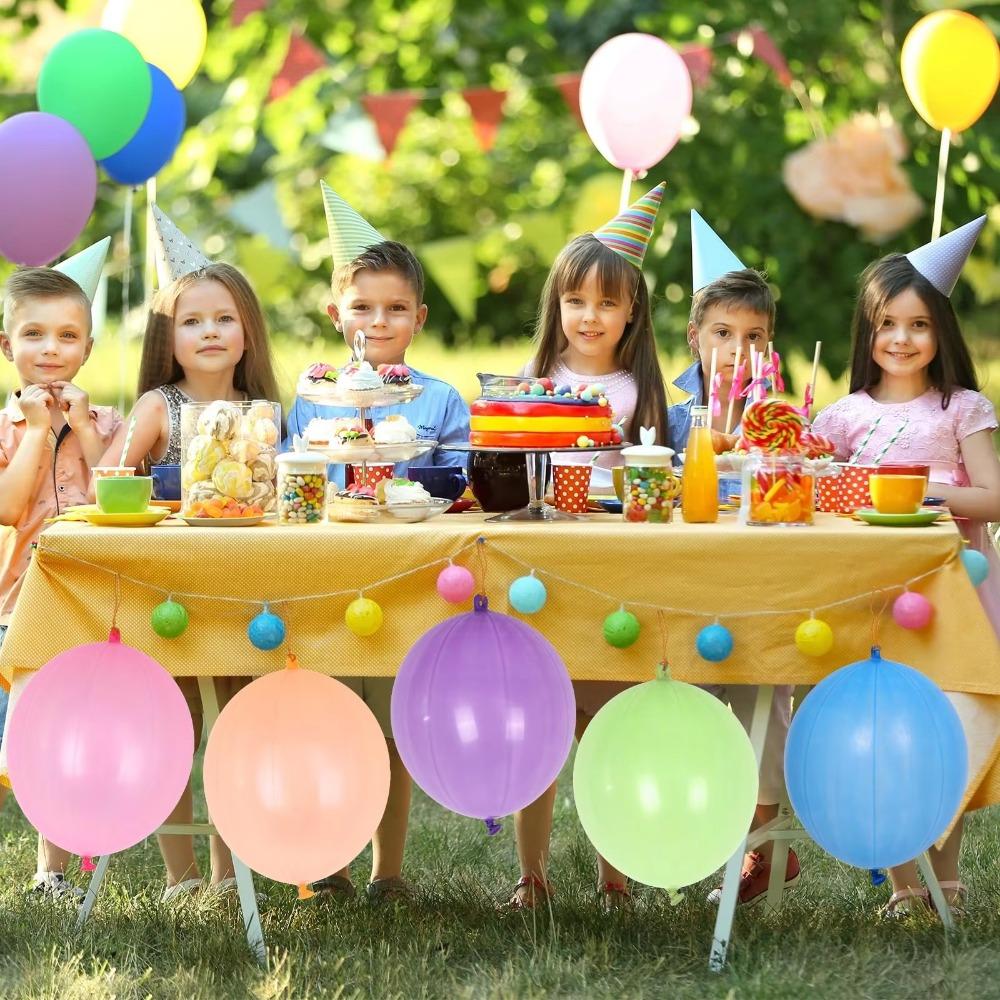 50 Stück Neue Bunte Punch-Ballons mit Gummiband-Griff Lustiges Outdoor-Spielzeug Hüpfbälle Partydekoration