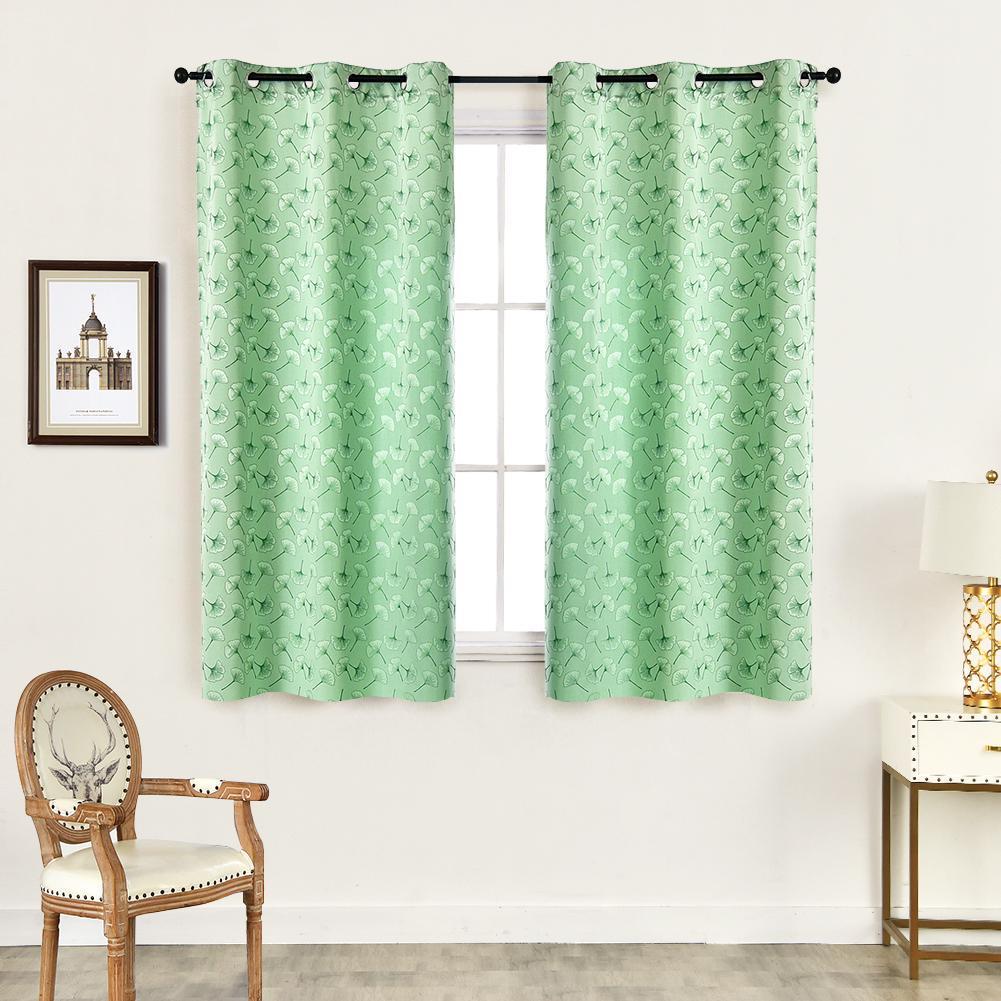 1PC NAPEARL Jacquard kurze Blätter Vorhang Semi-Blackout Schlafzimmer