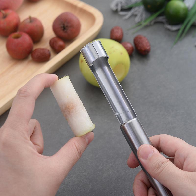 Descorazonador de Fruta de Acero Inoxidable Removedor de Semillas de Manzana Herramienta Casera para Verduras Para Dátiles Rojos Pera Espino Blanco Gadgets Geniales Accesorios de Cocina