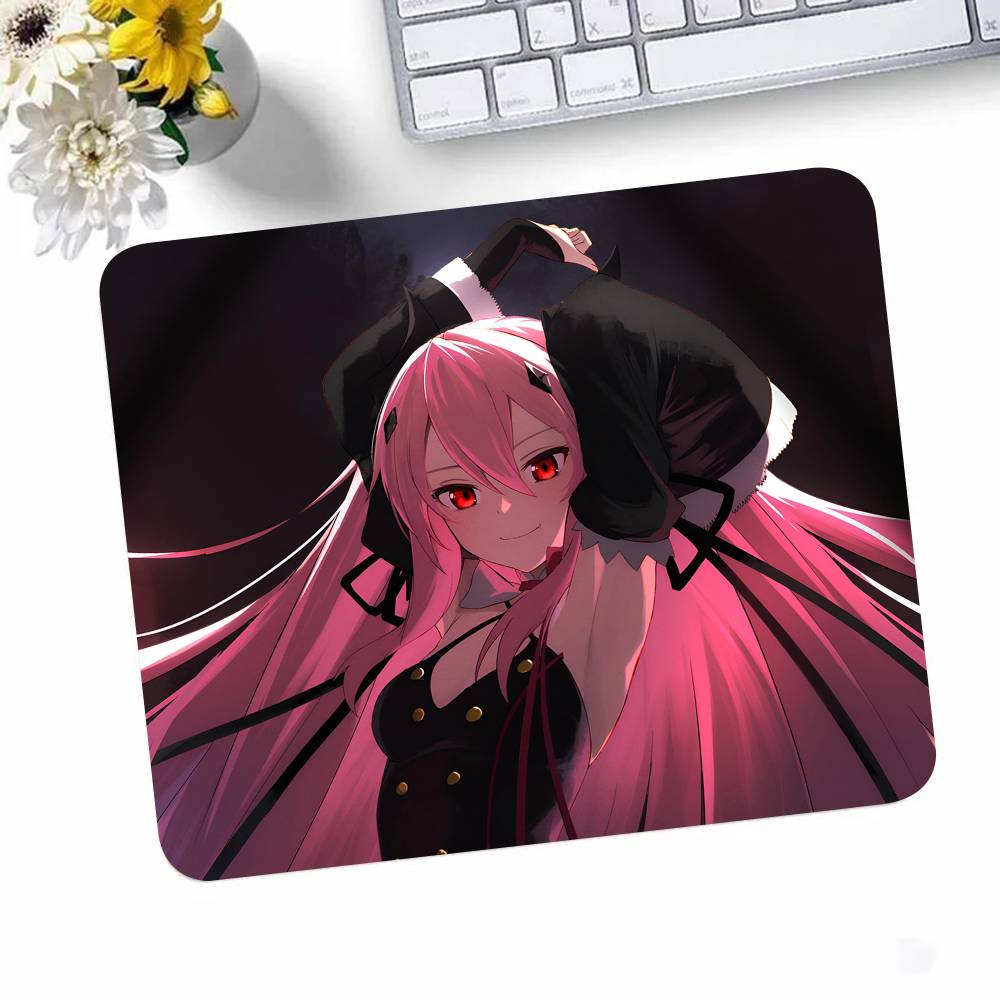 Anime Seraph Of The End Mousepad Small LockEdge Mouse Pad For Gamers Computer Desk Pad Rectangular Anti-slip Rubber