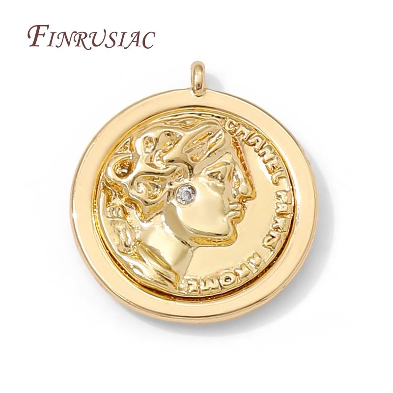 Pendants For Earrings 18K Gold Plated Elizabeth Charms For Jewelry,Decorative Pendant,DIY Jewelry Making Supplies