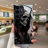 Skull Rose Pattern Glass Phone Case Suitable for Samsung Galaxy S26 S25 S24 S23 S22 S20 FE/Ultra/Plus Anti Drop Back Cover
