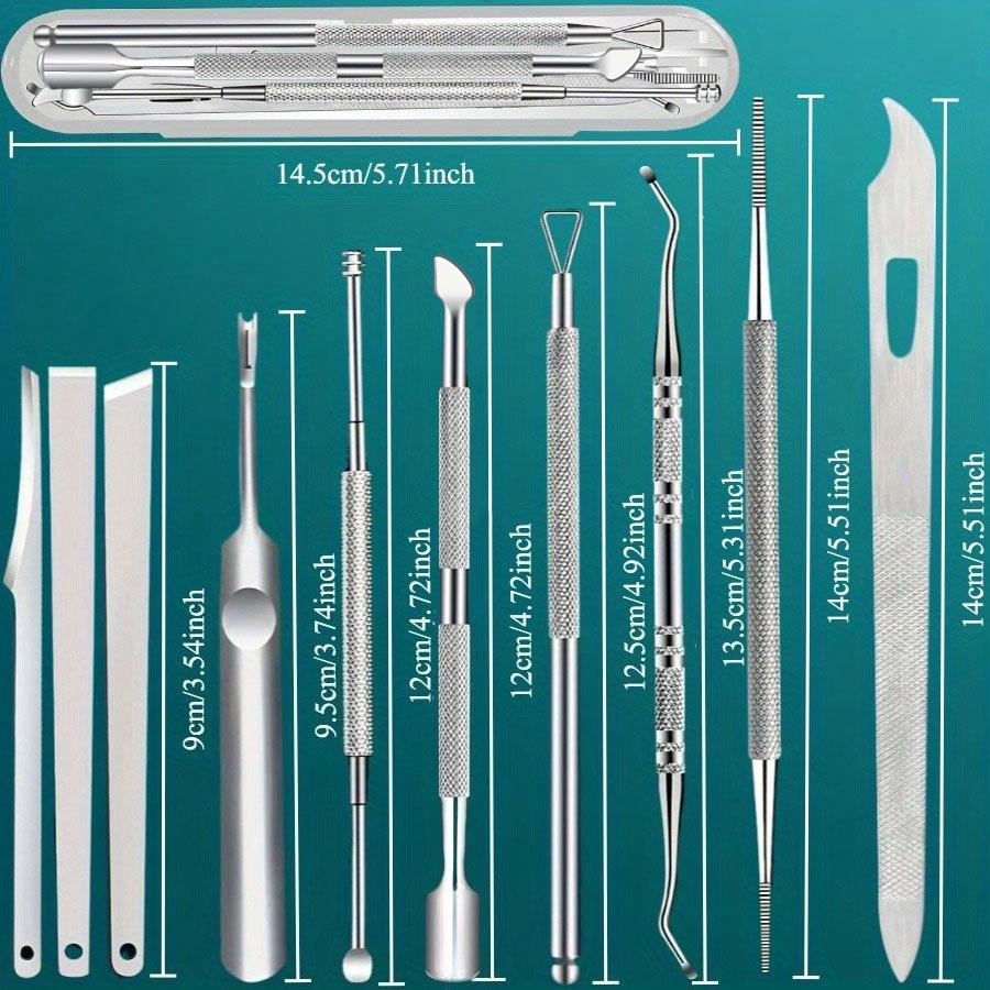 10-Piece Stainless Steel Pedicure Set: Dead Skin Fork, Double-headed Nail Cleaner, Foot Planer, Scraper, Ear Pick