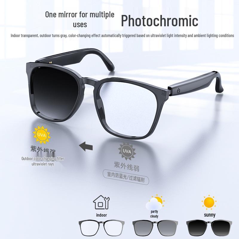 KI-gestützte photochrome Bluetooth-Smartbrille: Übersetzung, Multifunktionales Fahren, Drahtlose Audioübertragung.