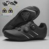 Unisex Cycling Shoes Mountain Road Bike Non-Cleat Clipless With Pedals Set Breathable Stiff Sole