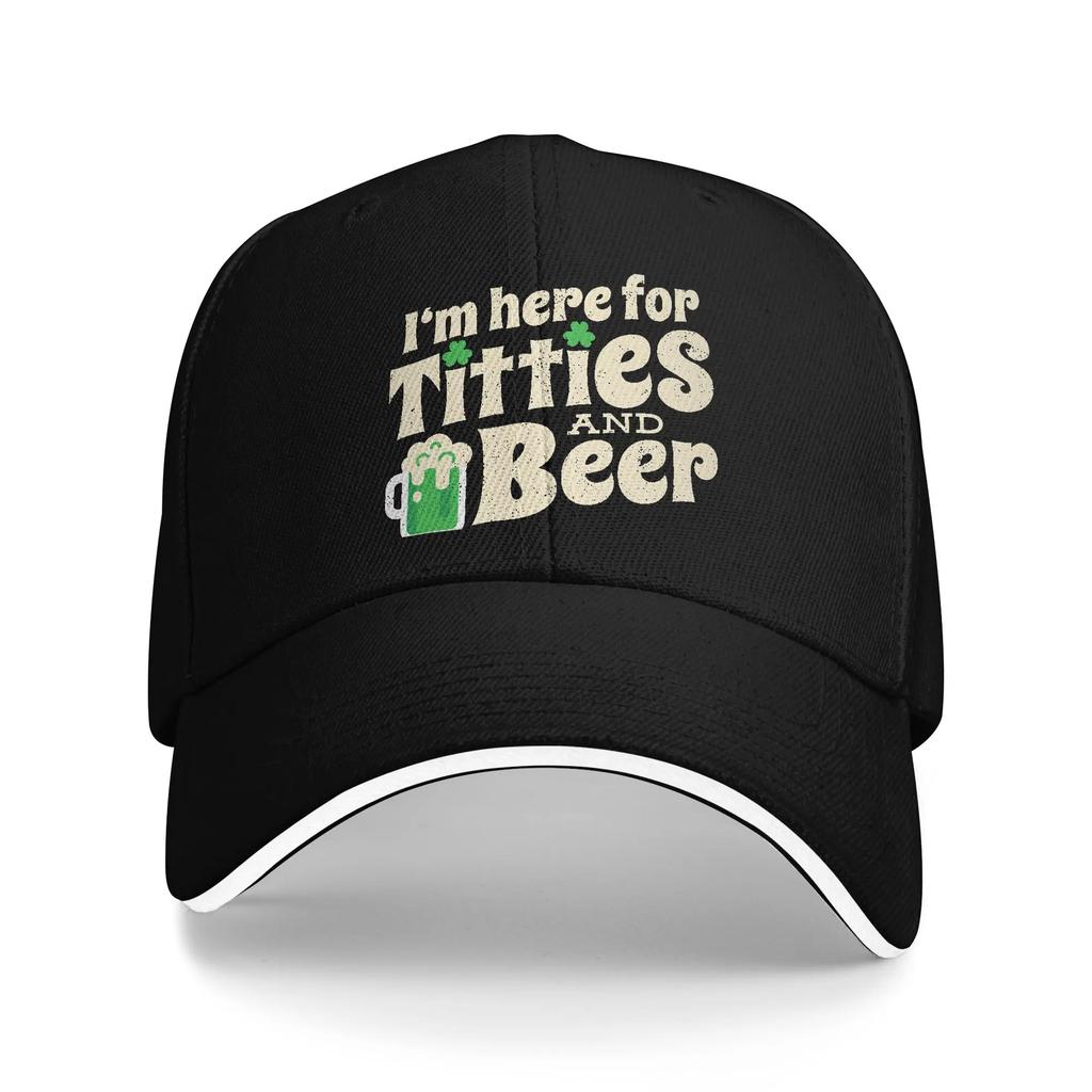 Titties And Beer Funny Sandwich Caps Unisex Baseball Cap St Patricks Day Sandwich Hat Adjustable Snapback Cap Summer Hat