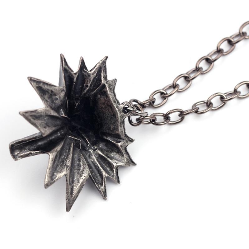 Retro Classic Fashion Pendant Witcher 3 Metal Wolf for Head Men's Animal Necklace Jewelry European American Games Jewelr