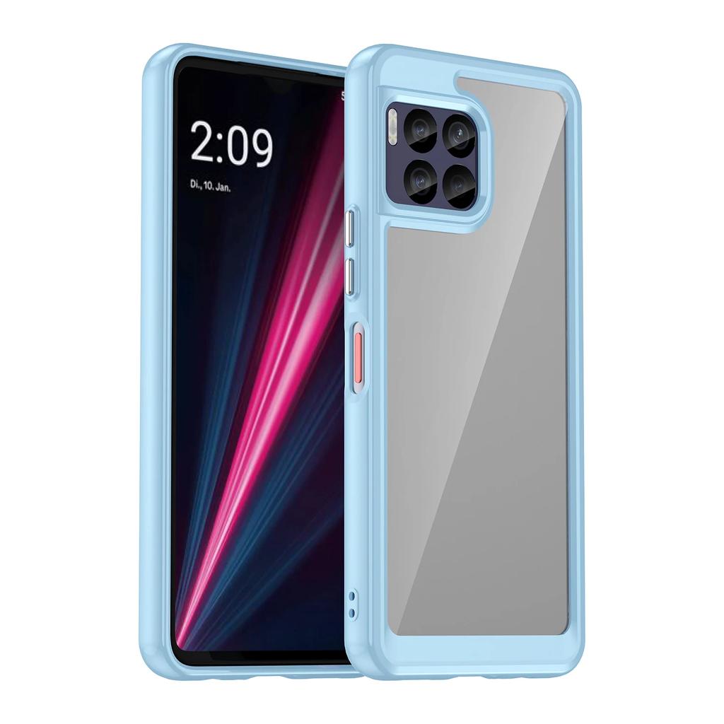 Colorful Shield Shockproof Phone Case For T-Mobile Revvl 7 Pro Soft TPU Frame Transparent Hard Plastic Protective Back Cover
